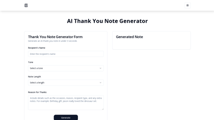AI Thank You Note Generator