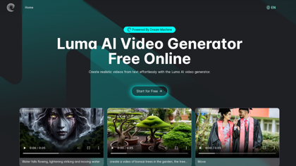 Luma AI Video Generator Free Online Powered By Dream Machine