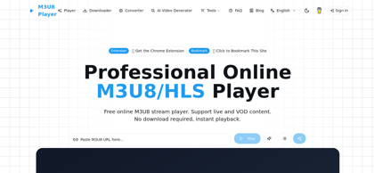m3u8 player online