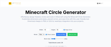 Minecraft Circle Generator