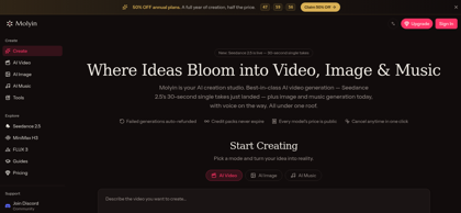 Molyin — AI Video, Image & Music Generator