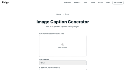 Pallyy image caption generator