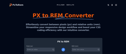 PX to REM Converter