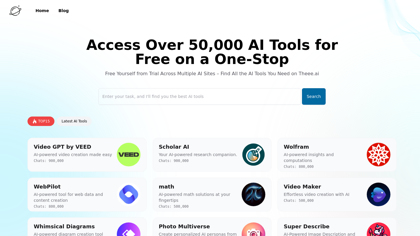 Theee.ai: Access Over 50,000 GPTs Tools Powered by GPT4o for Free