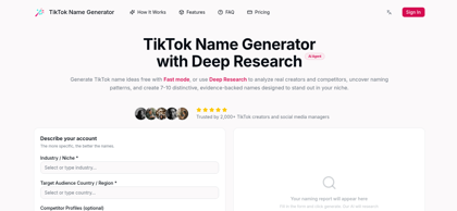 TikTok Name Generator Agent 