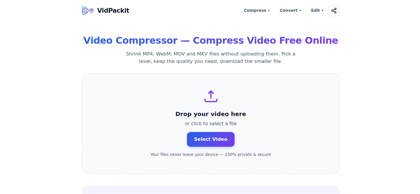 Video Compressor — VidPackit