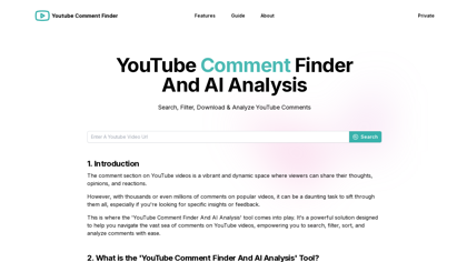 YouTube Comment Finder And AI Analysis